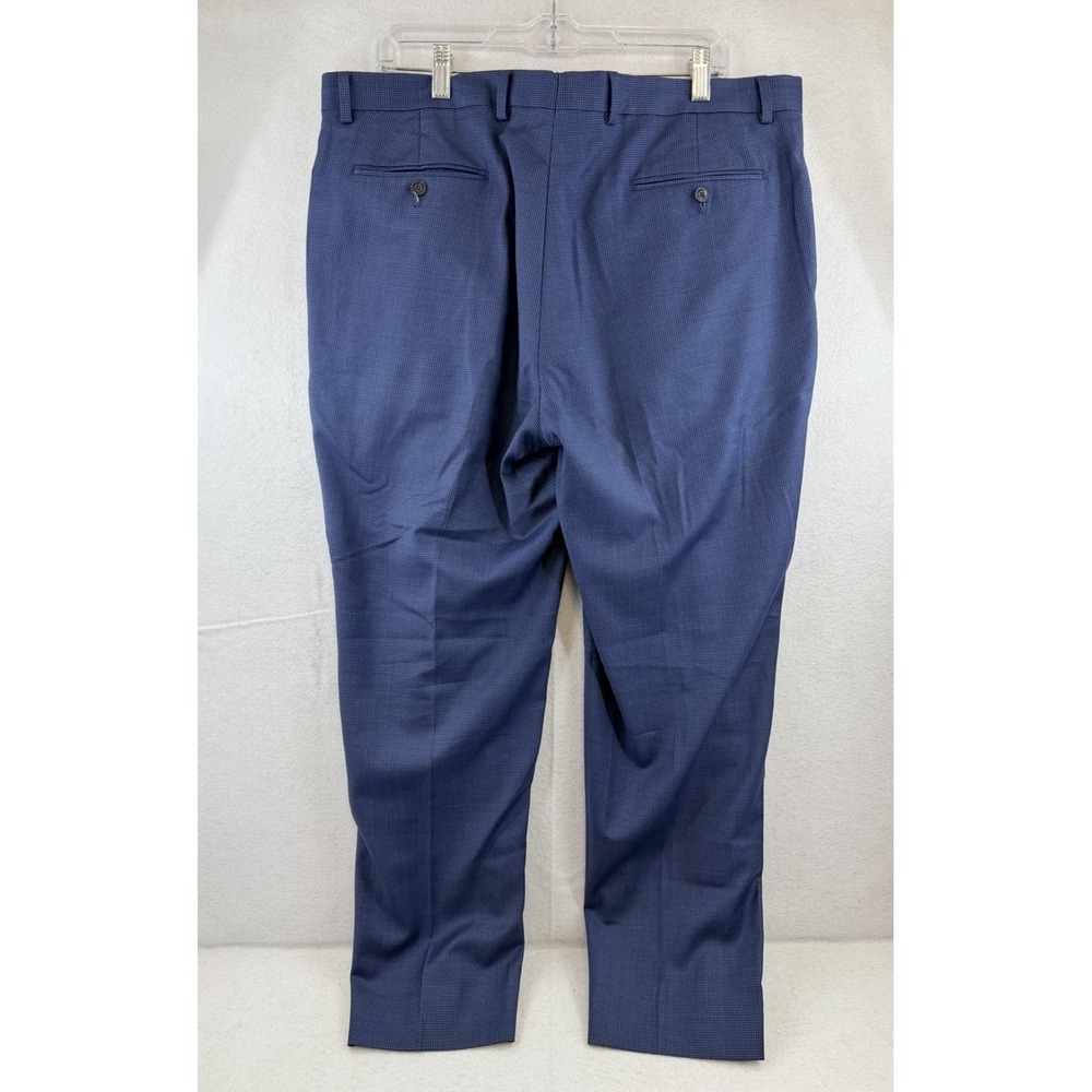 Jos A Bank 38x29 Blue Houndstooth 1905 Stretch Wool Blend Mens Dress Pants - Picture 4 of 10